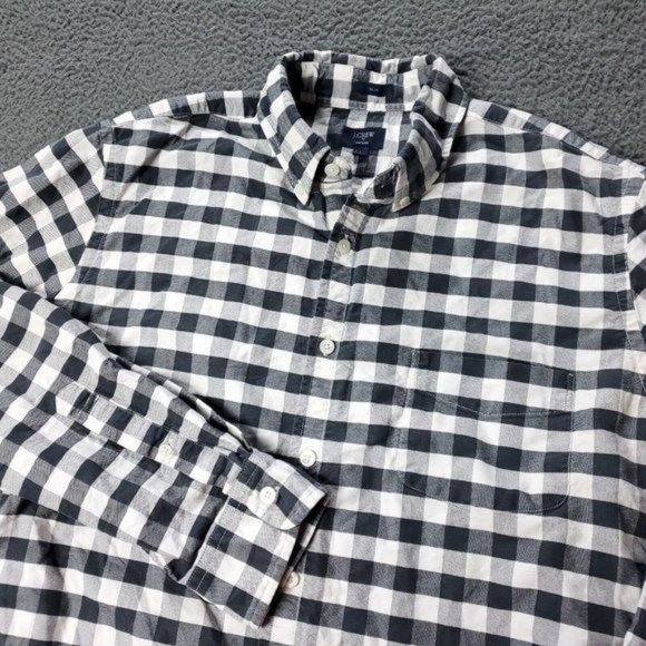 J. Crew Slim Fit Oxford Check Button Shirt Long Sleeve Mens Size L Large - Picture 1 of 8